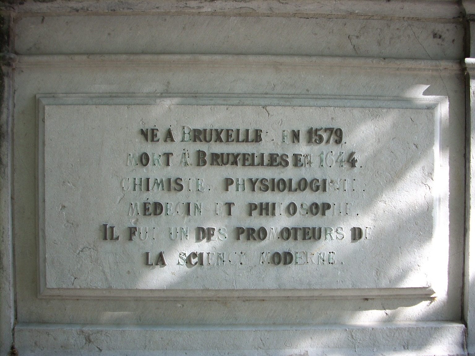 Joan Baptista van Helmont's monument, Brussels - 3.JPG